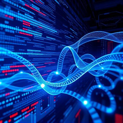 A conceptual image representing data streams and analytical algorithms.